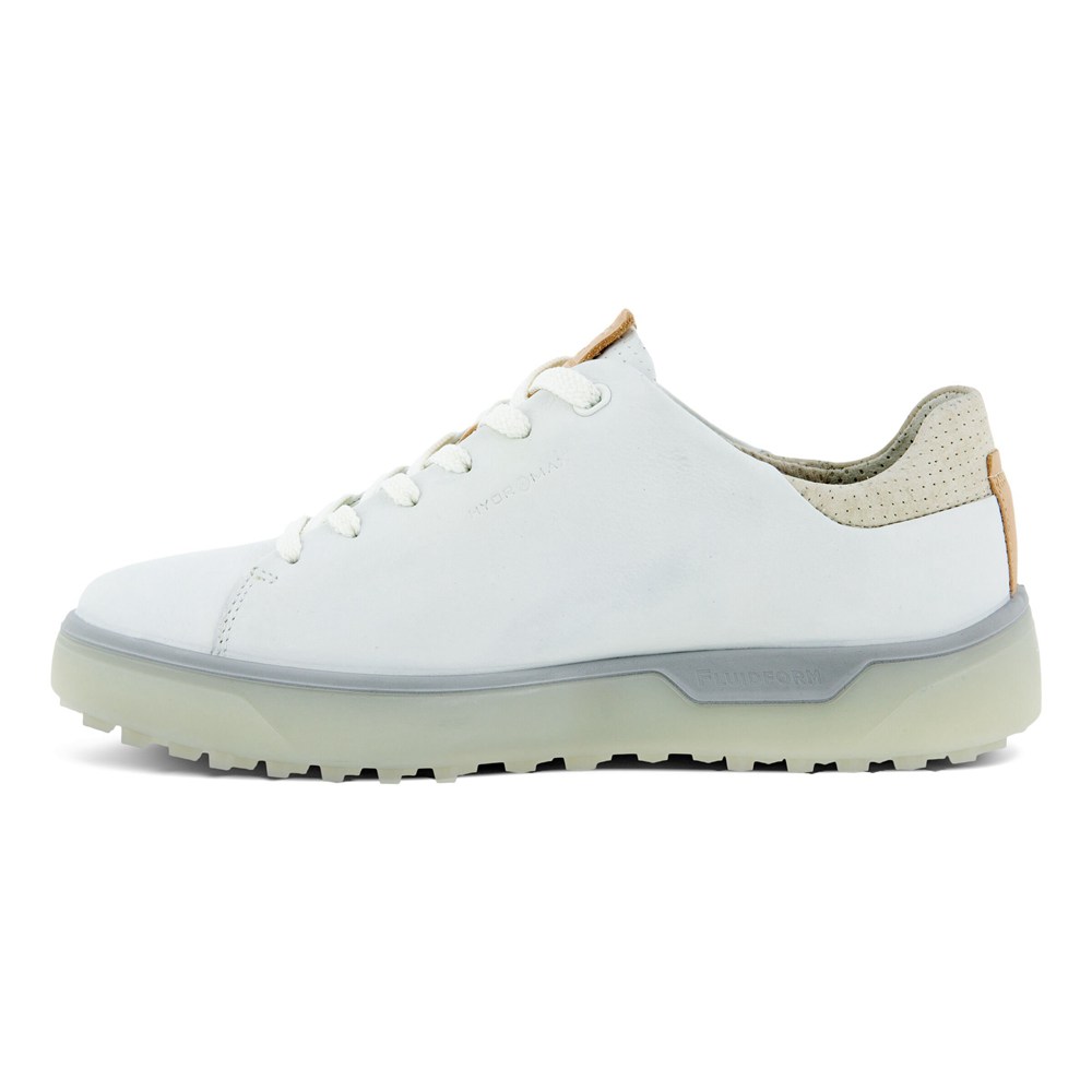 Zapatos De Golf Mujer - ECCO Tray Laced - Blancos - HUG081394